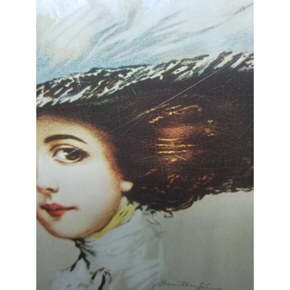 Drink Delicious Coca Cola Serving Tray Wall Decor Woman Big Floppy Hat Red 1970s - Picture 8 of 11